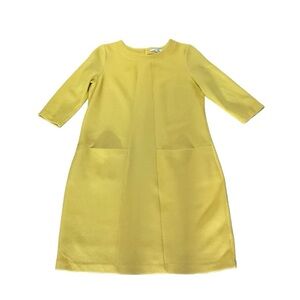 Boden Womens Pique Yellow Dress Pockets Size 16L